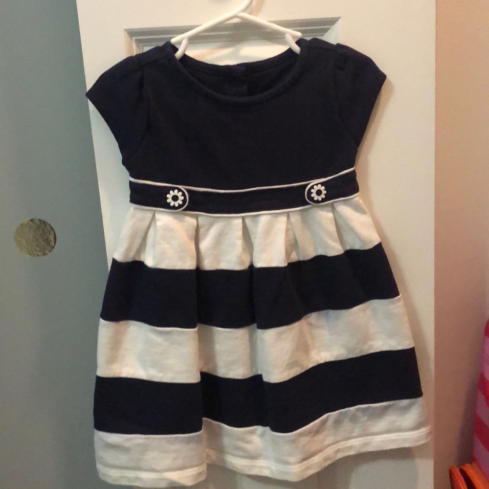 Blue and white dress
